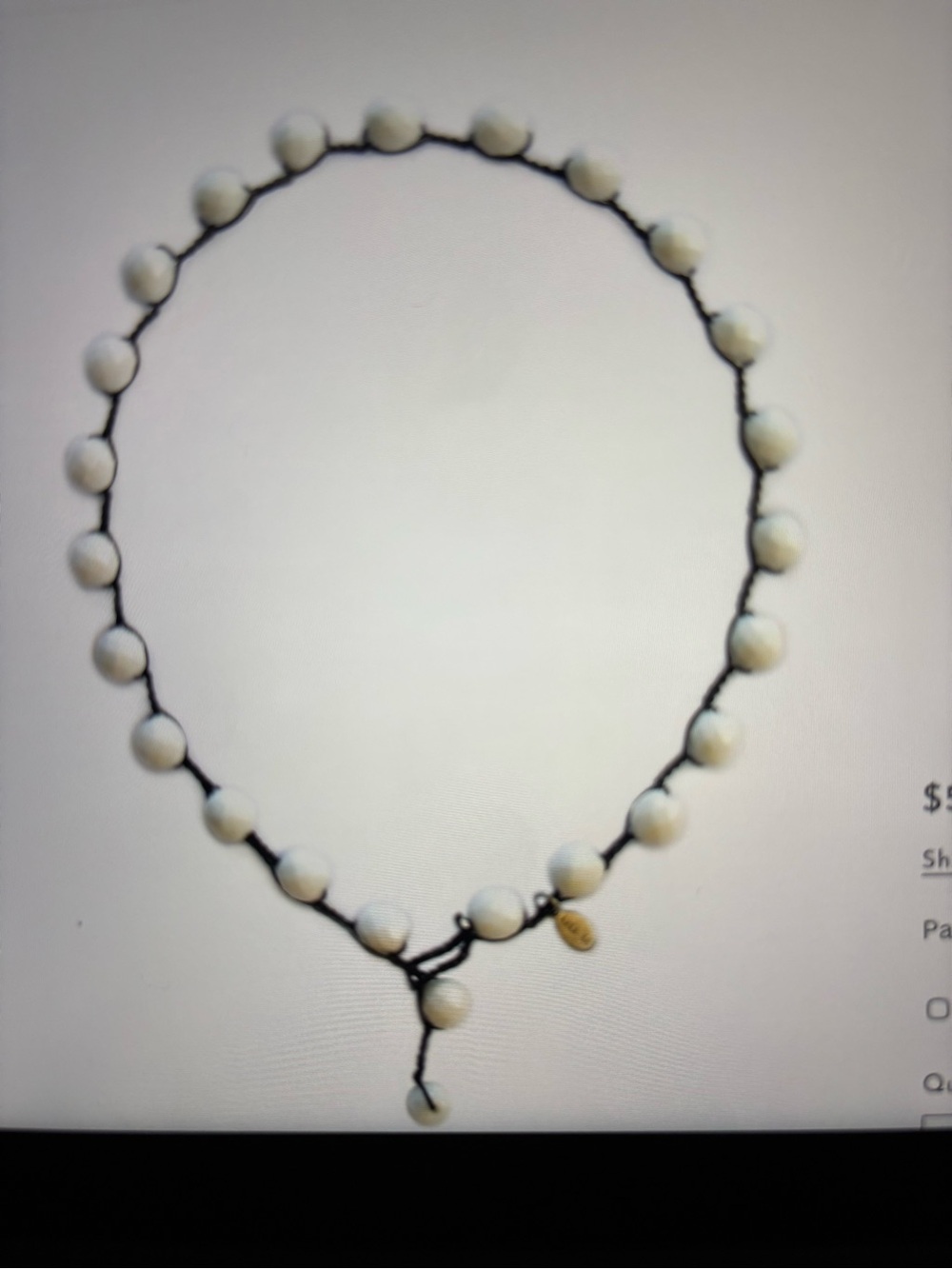 On U jewelry bubble White chalk Beaded Women's Necklace